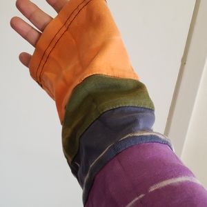 KPC Boho Grunge Tie-dye Hippy Patchwork Embroidered Sweatshirt